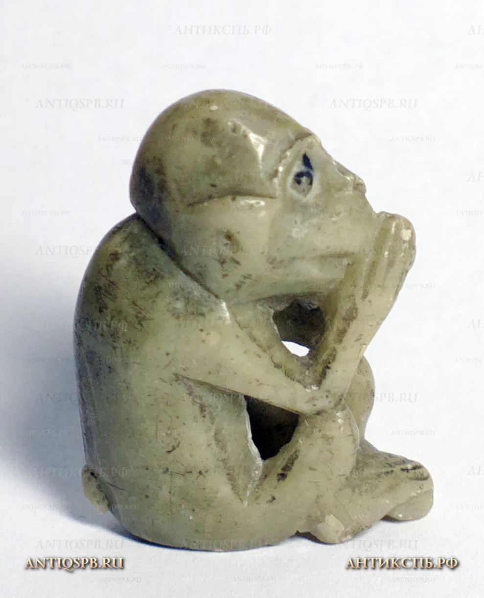 Фигурка из камня "Обезьянка". Сер. ХХ века. Китай. №20486